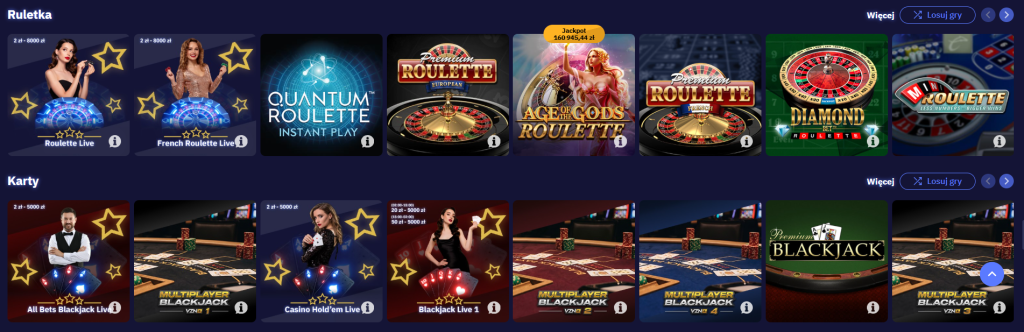 lista gier stołowych na Total Casino